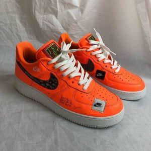 Nike Air Force 1 just do it size 9.5 orange white